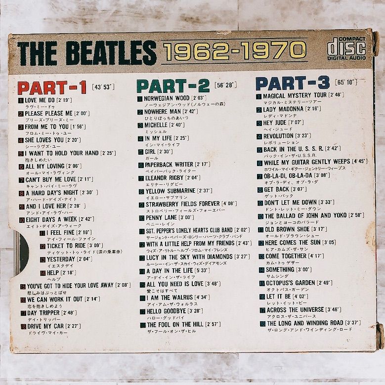 中古CD】「THE BEATLES 1962-1970 PART-1-2-3」CDボックスセット