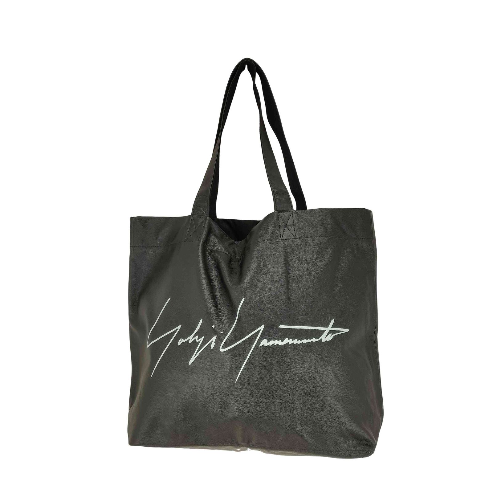 Yohji Yamamoto +NOIR トートバッグ ブラック カウレザー ヨウジヤマモト Yohji Yamamoto シグネチャーロゴカウレザー