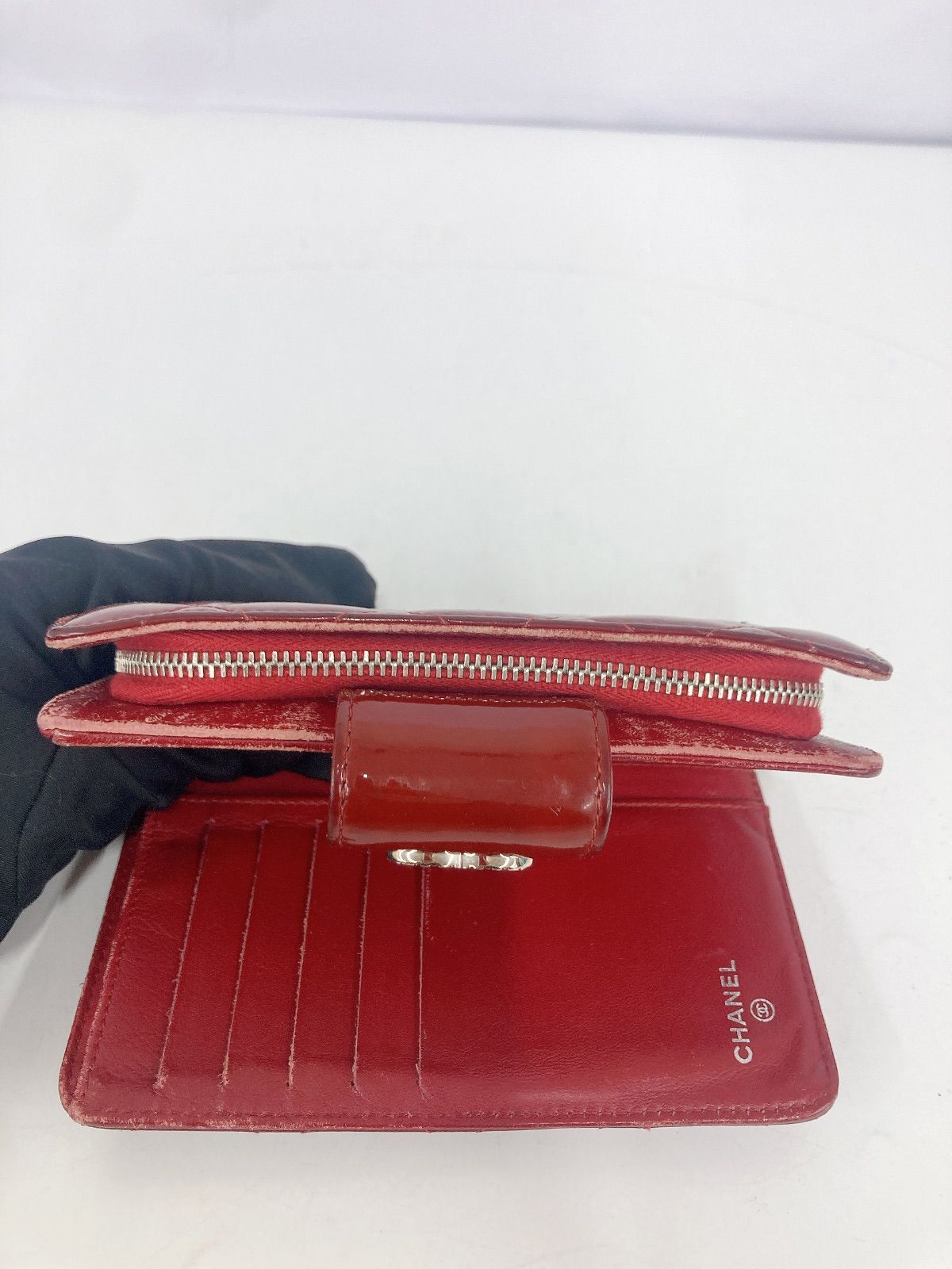 CHANEL シャネル 二つ折り財布 財布 ウォレット 赤【財布】【1