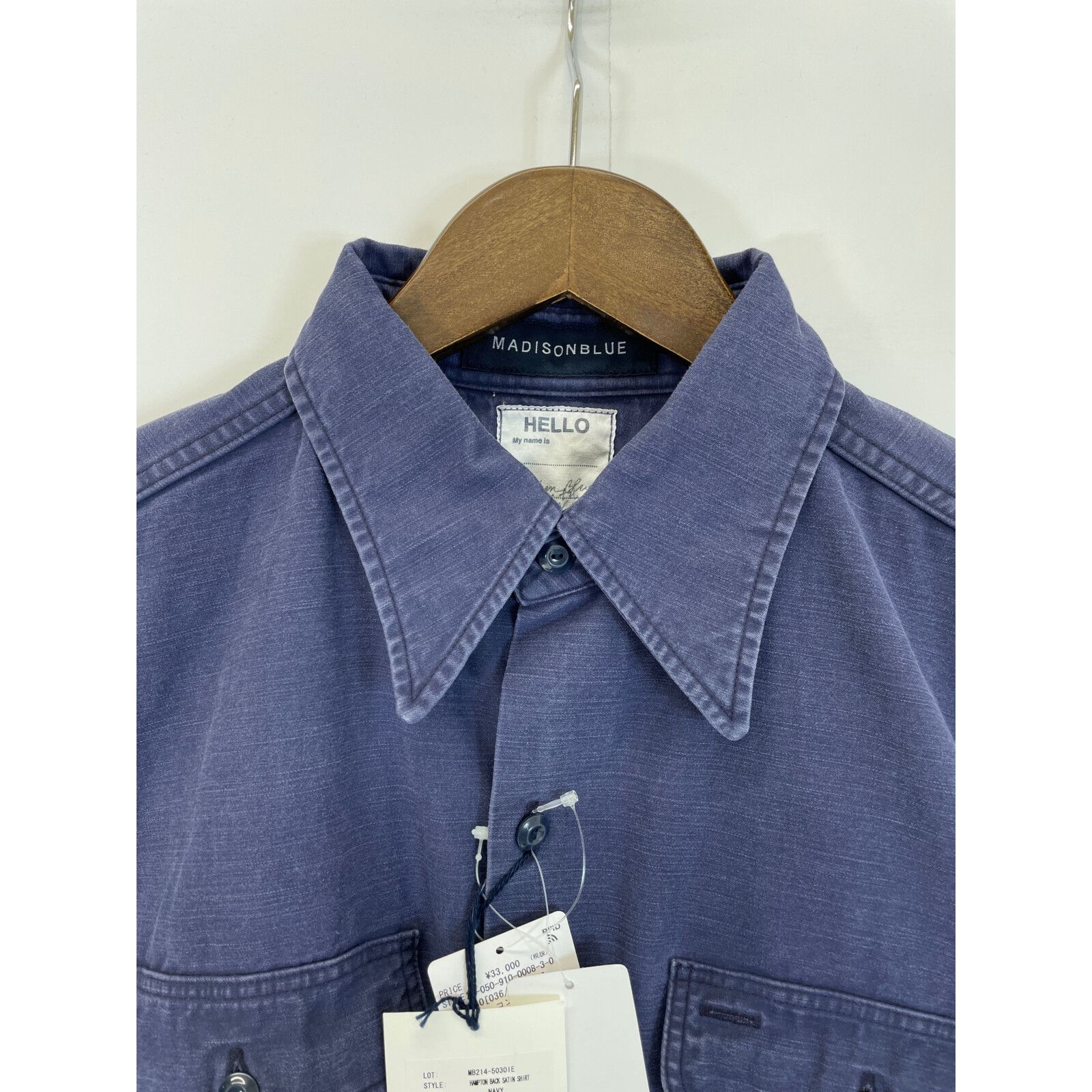 MADISON BLUE マディソンブルー ネイビー MB214-5030IE HAMPTON BACK SATIN SHIRT 2 - メルカリ