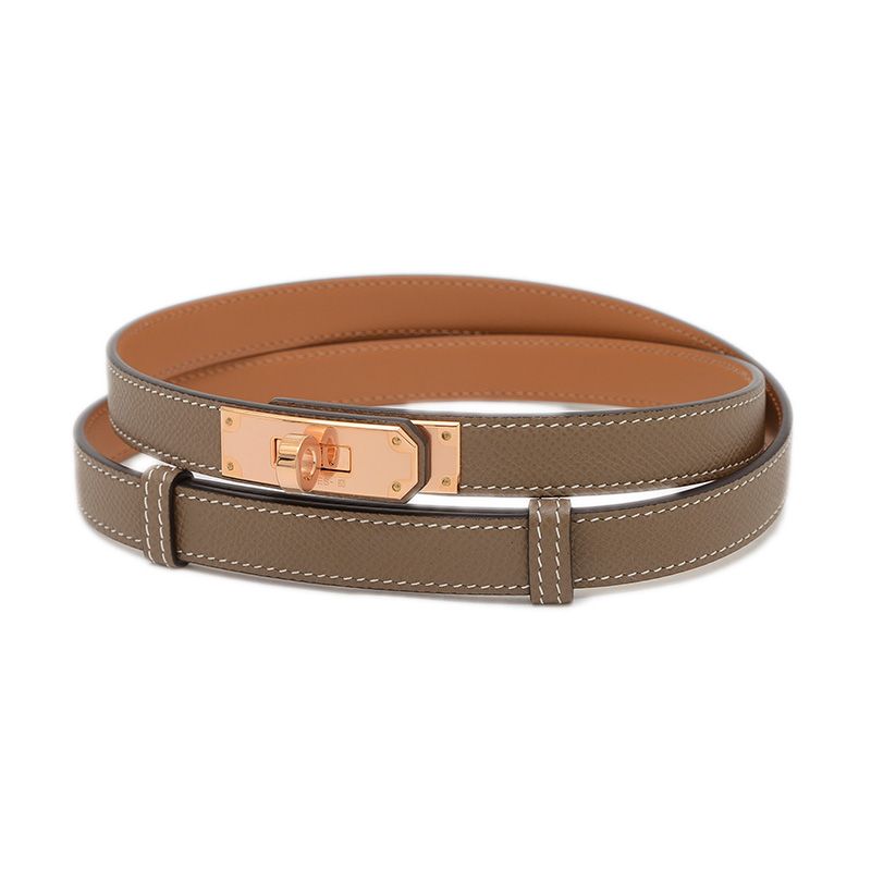 エルメス　ケリーベルト　エトゥープ　ピンクゴールド金具 ランク NS 未使用品 HERMÈS エルメス ケリーベルト エトゥープ