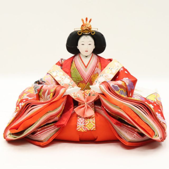 アウトレット品 雛人形 親王単品 人形のみ 八番親王 花もも 赤毛せん・親王