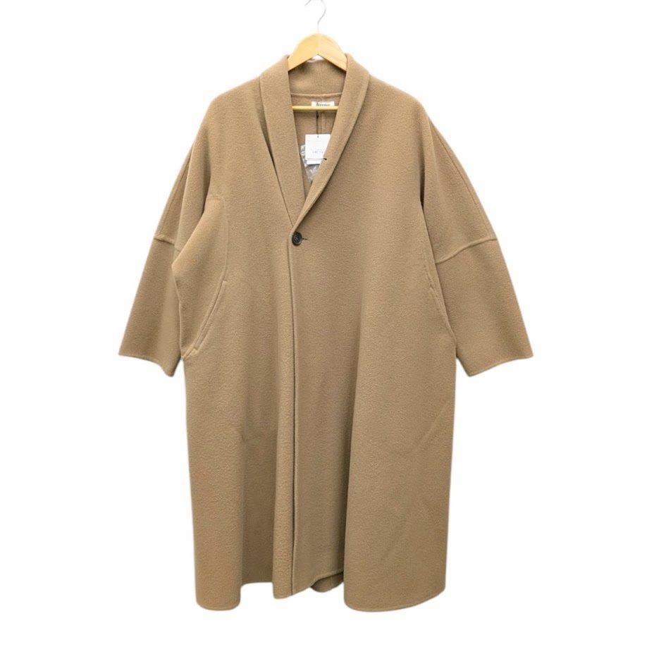 22 23AW Plantation プランテーション Aライン ダブルモッサリバー コート オーバーサイズ ブラウン系 PL33-FA-086-04 サイズ M