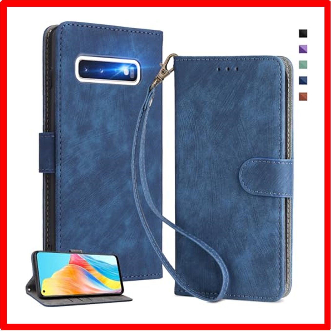 【匿名配送】 Samsung Galaxy S10_ブルー UnivoColors Galaxy S10 (SCV41/SC-03L) 手帳型 スマホケース 携