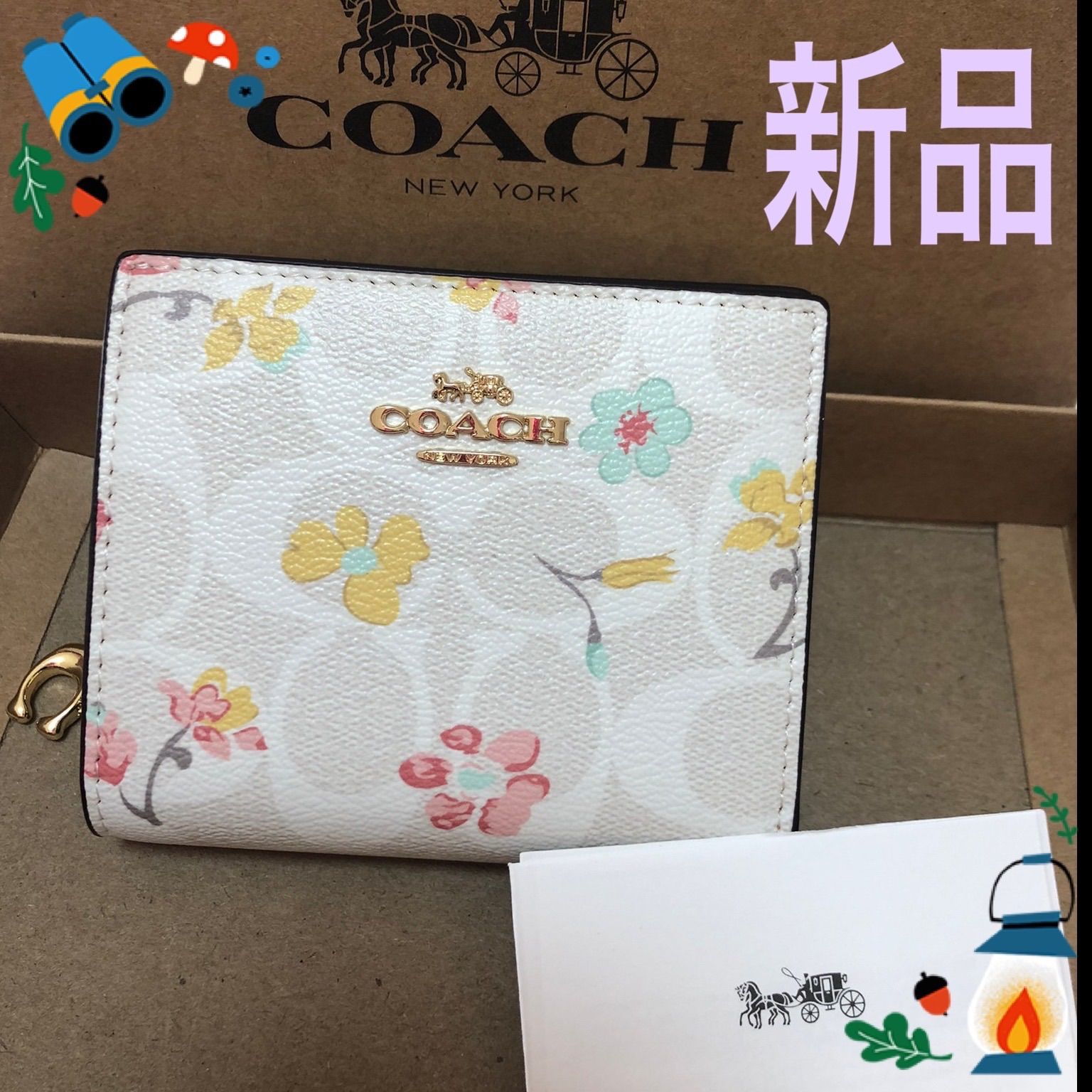 進化版 COACH 財布 スナップウォレット シグネチャーキャンバス マイ