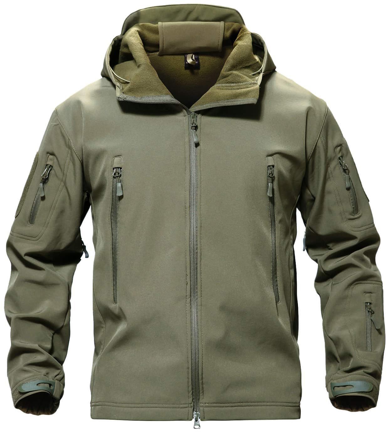 アウトドア 保温 シェル 迷彩服 裏起毛 ソフト 上着 ジャケット 多機能