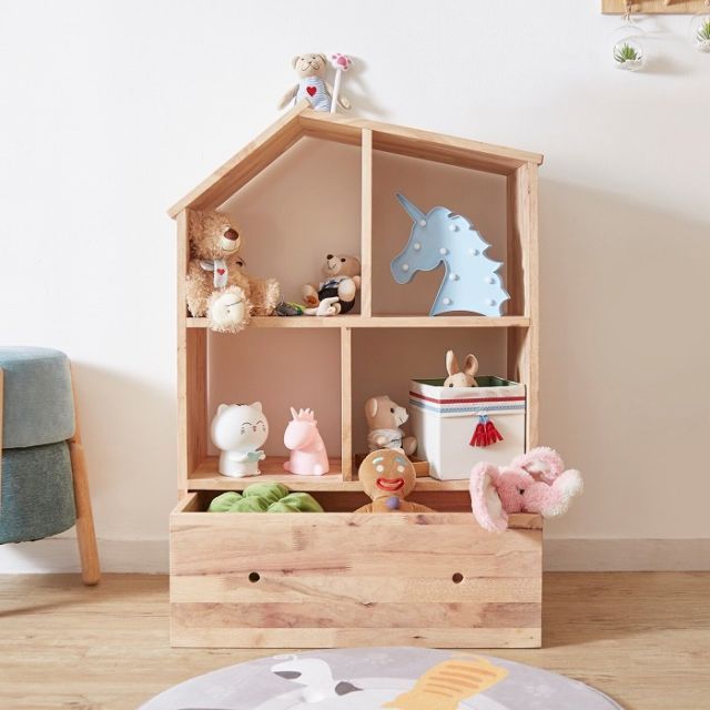 チーク材 木製 丸型スツール ハンドメイド風 ナチュラル 北欧風 ティス