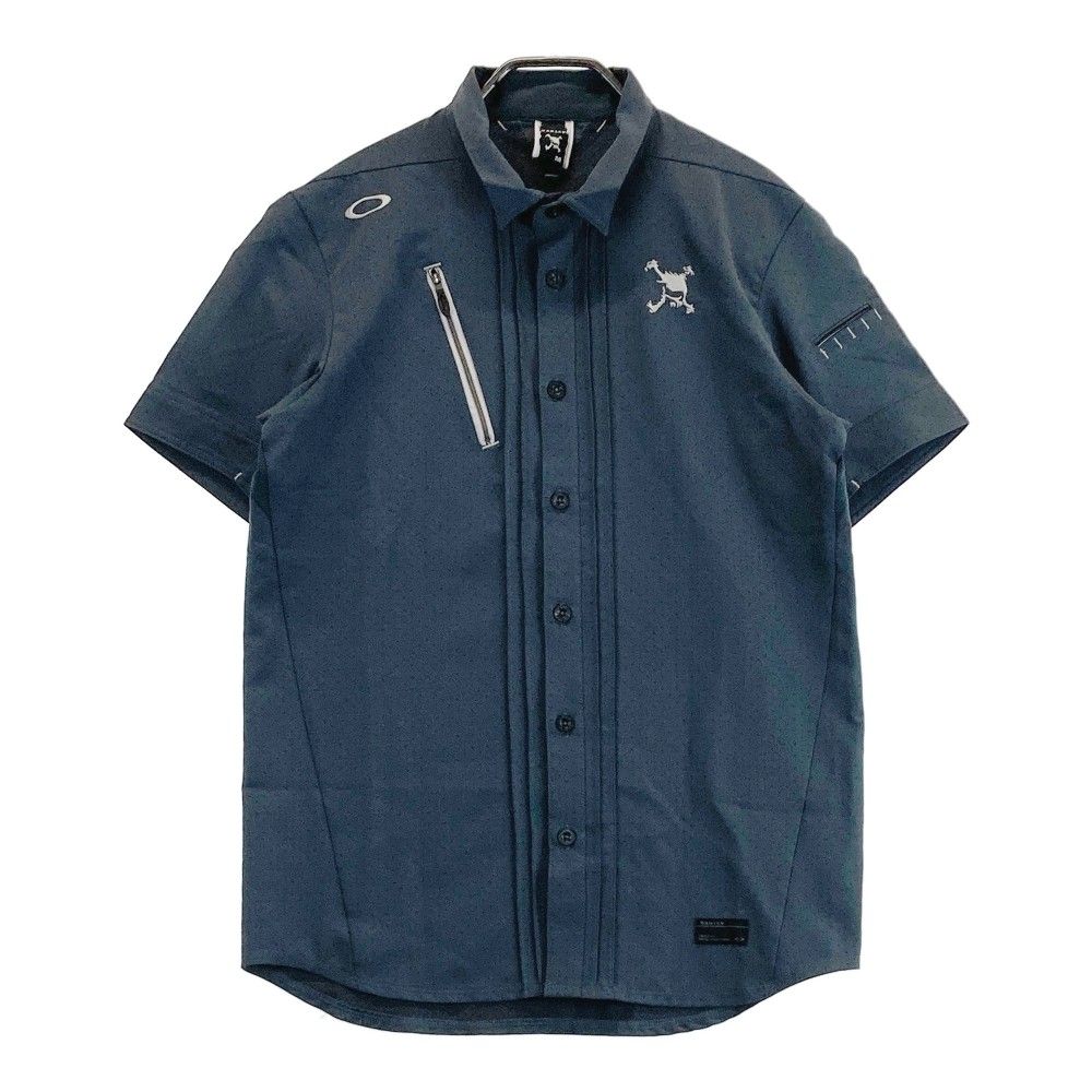 サイズ：M OAKLEY オークリー 半袖シャツ スカル ドット柄 グレー系