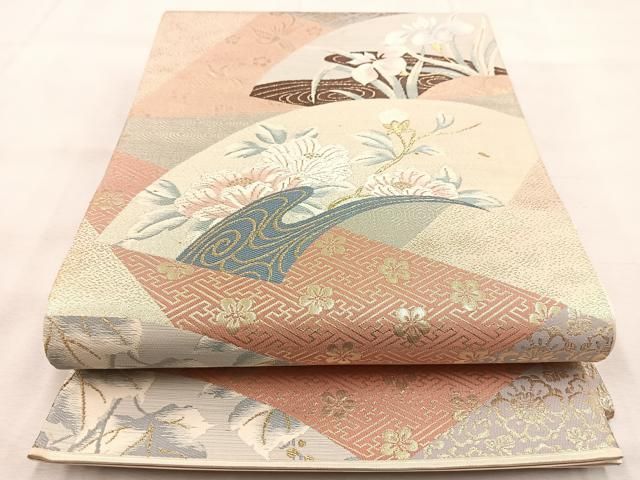 平和屋着物◎六通柄袋帯 唐織 能衣琳調文 金糸 正絹 逸品