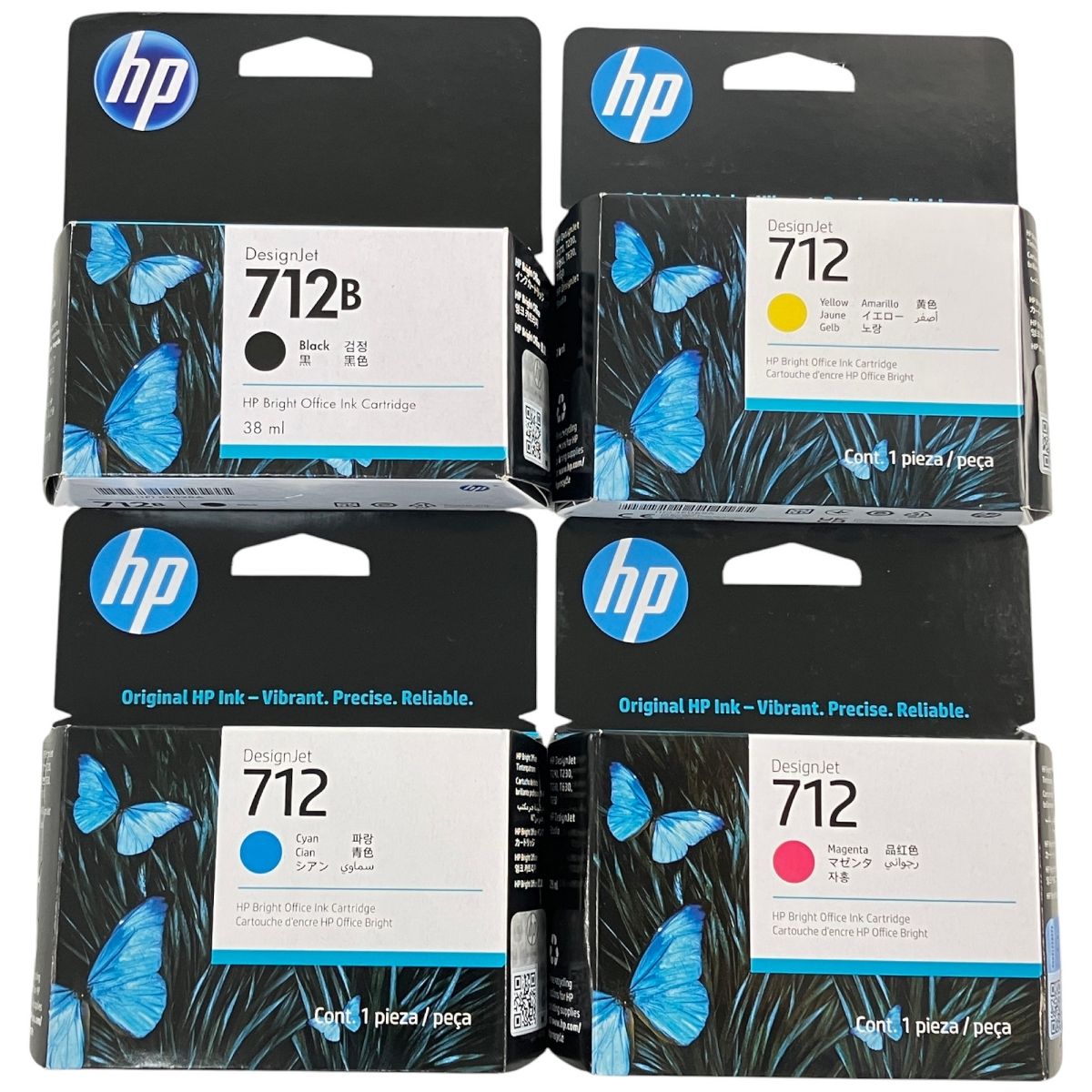 HP 712 インクカートリッジ 4色セット 純正 ブラック イエロー シアン マゼンタ N9936773