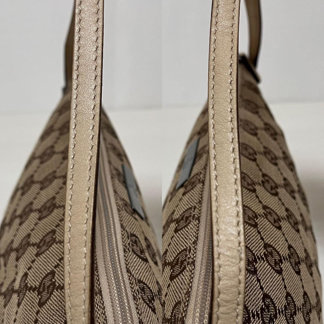 GUCCI グッチ ポーチ ハンドバッグ GG キャンバス レザー ベージュ 07198 DECORATOM_COM_BR