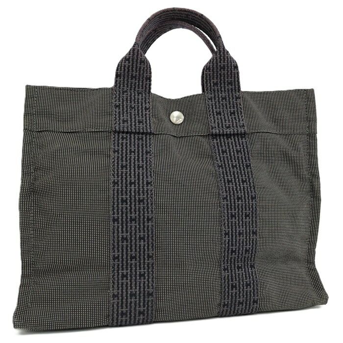 HERMES トートバッグ エールライン トートPM ナイロンキャンバス