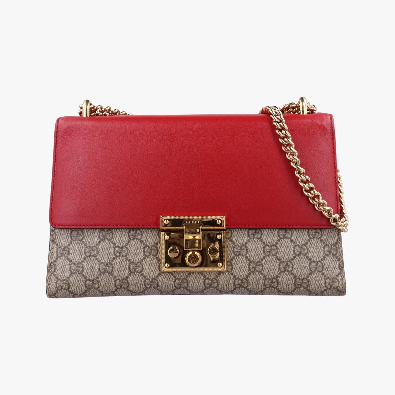 グッチGucciパドロックベージュ×レッド×マルチカラーPVCコーティングキャンバス×レザー409486B019089421