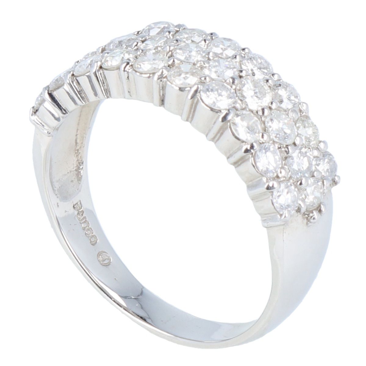 プラチナ Pt 1000 ダイヤモンド 1.50 ct デザインリング 指輪 リング 6 g 16号 ジュエリー 宝石 レディース -AB 9304