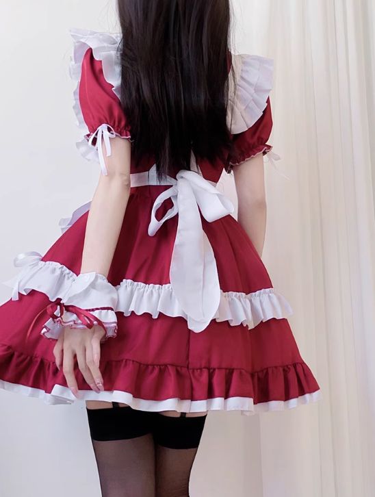 かわいいクリスマス新年猫のコスプレメイド服Lolitaのワンピース
