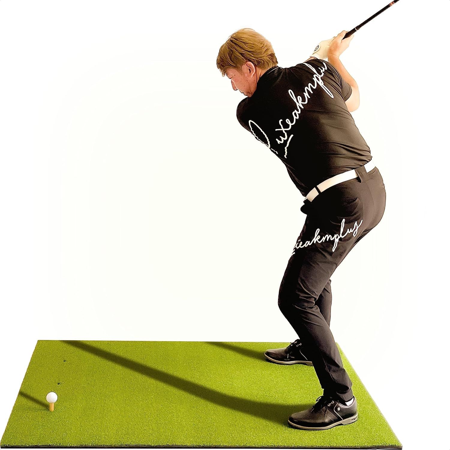 GolfStyle ゴルフマット 大型 100×150cm PGAプロ監修モデル ゴルフ 練習 マット 素振り スイング 練習用 室内 屋外 人工芝 PVC