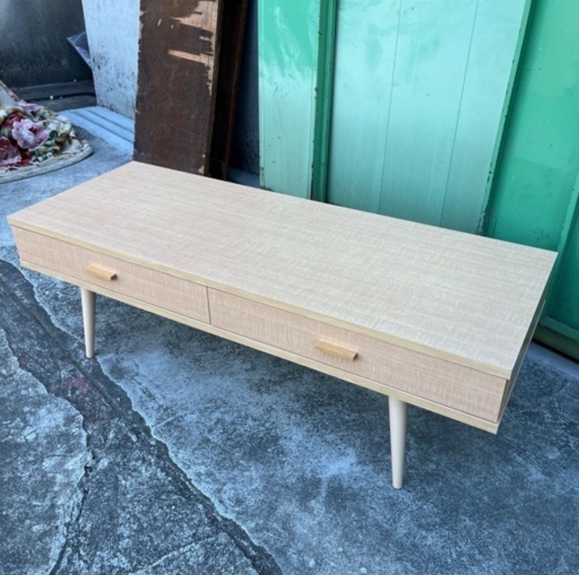 arne アーネ】 ローテーブル 木製 ウッド 引き出し付き センター 