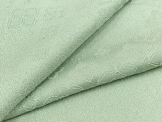 平和屋着物▽上質な色無地 単衣 花菱地紋 柳鼠色 正絹 AABC1208jh