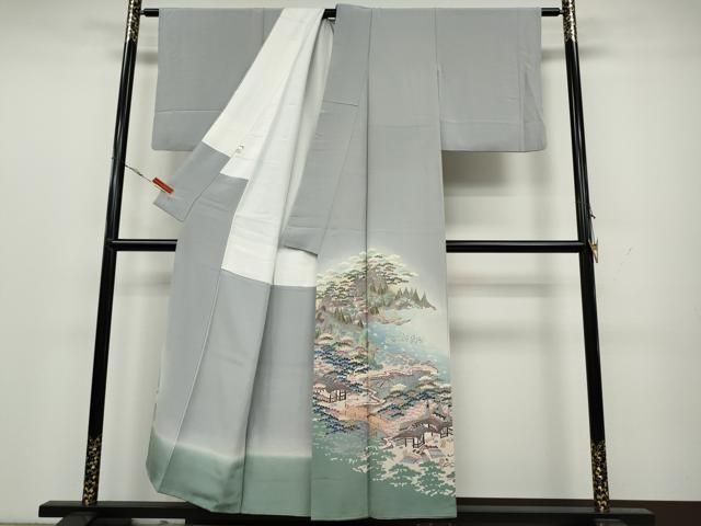 平和屋着物 本加賀友禅作家 村田理栄 色留袖 風景草花文 暈し染め 正絹 CAAY4849ut