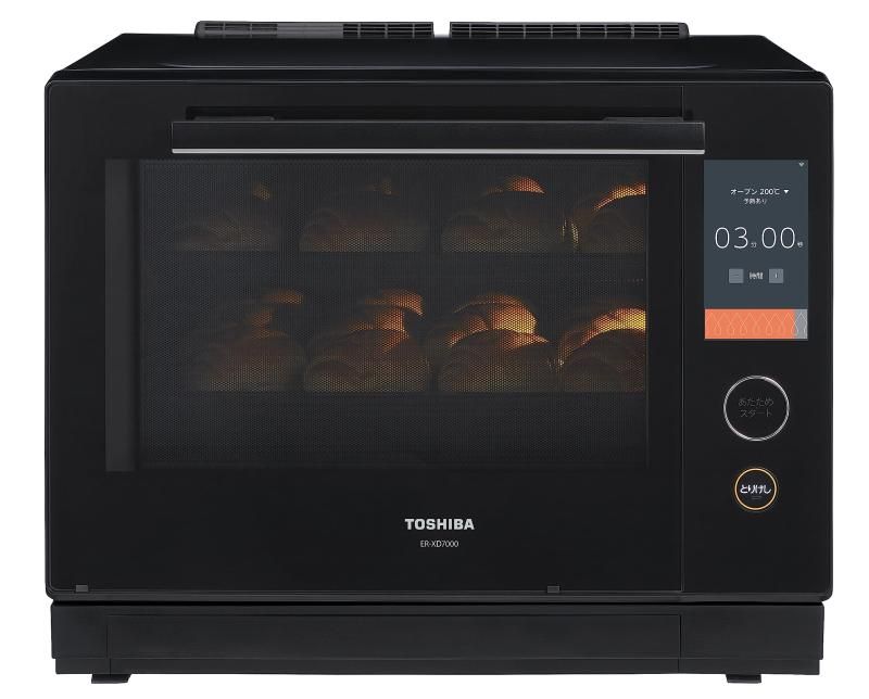 東芝 TOSHIBA 過熱水蒸気オーブンレンジ 30L 石窯ドーム 350℃ 2段調理 ER-XD7000 K グランブラック フラットテーブル