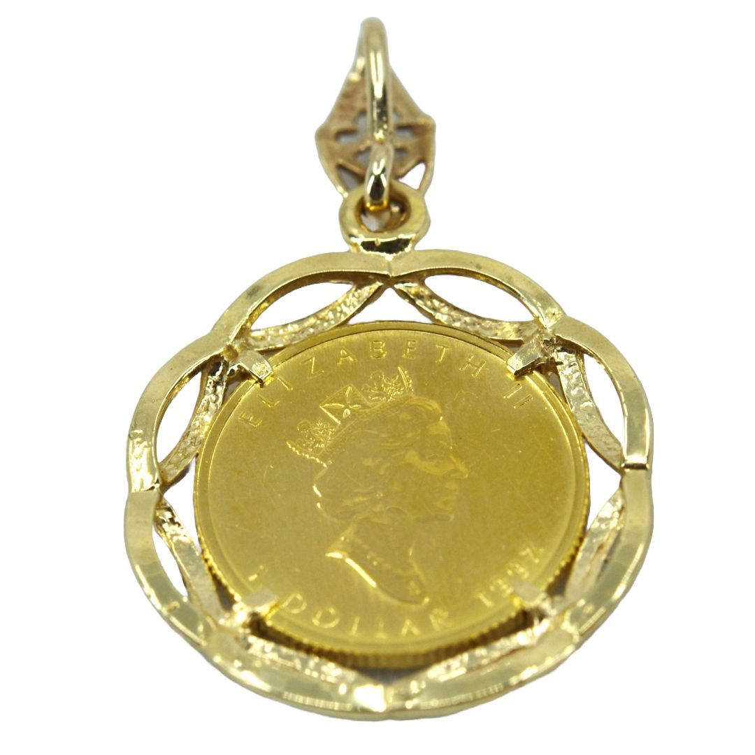 K24 メイプルリーフコイン 1|20OZ K18 ペンダントトップ