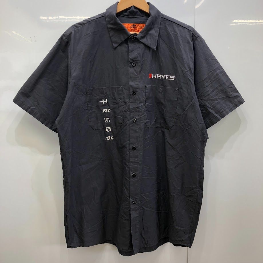 USAデザイン レッドキャップ バックプリント 2XL 古着半袖 ワークシャツ RED KAP/レッドキャップ ワークシャツ 半袖 企業シャツ フロント