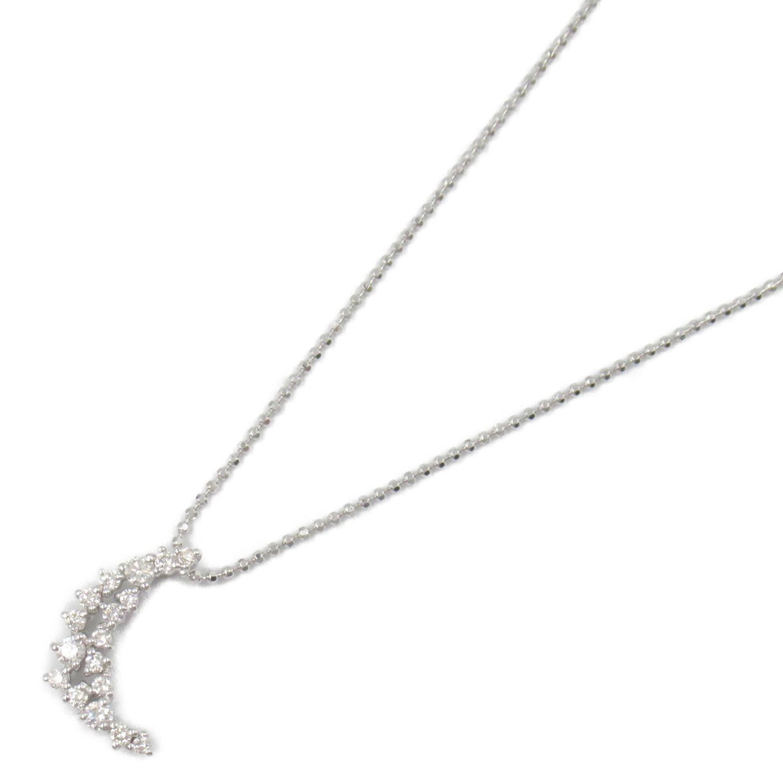 ジュエリー JEWELRY ネックレス ダイヤモンド ネックレス ﾀﾞｲﾔ 4.8g 首回45.5㎝ K18WG ホワイトゴールド ダイヤモンド ネックレス レディース Used A