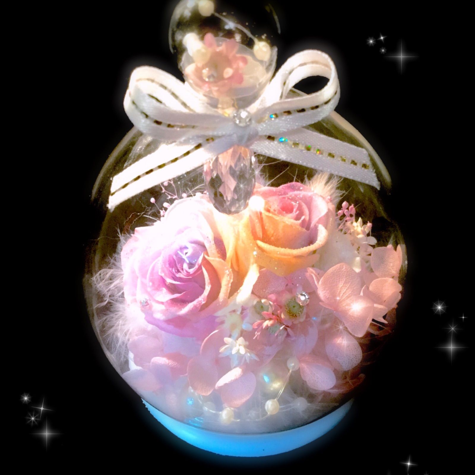 枯れない希望の花・パステルレインボーローズプリザーブドフラワー・真珠の涙mini ブルーメイフラワー メルカリ