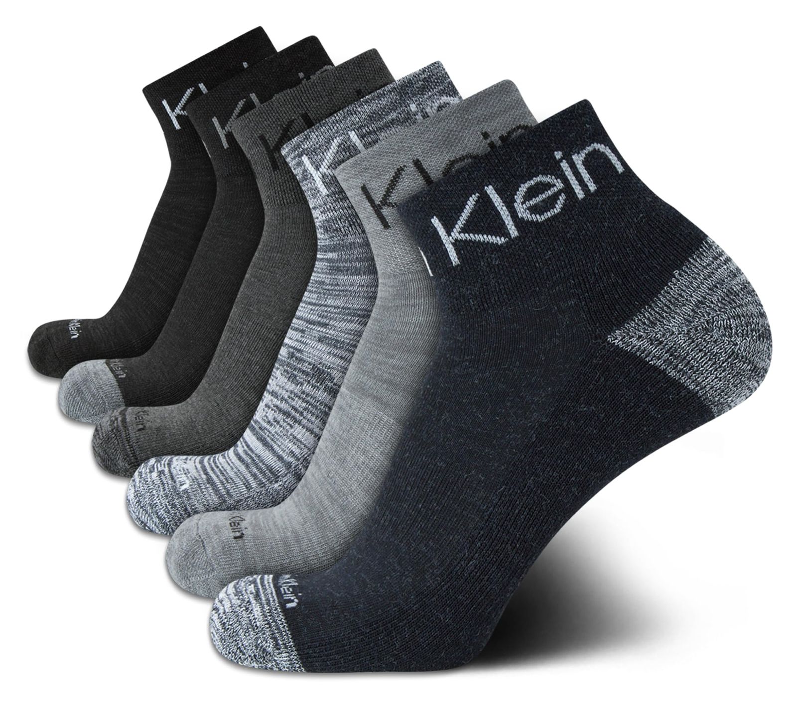Calvin Klein Men's Cushioned Quarter Socks (6 Pack)， Size Shoe Size: 7-12， Assorted 