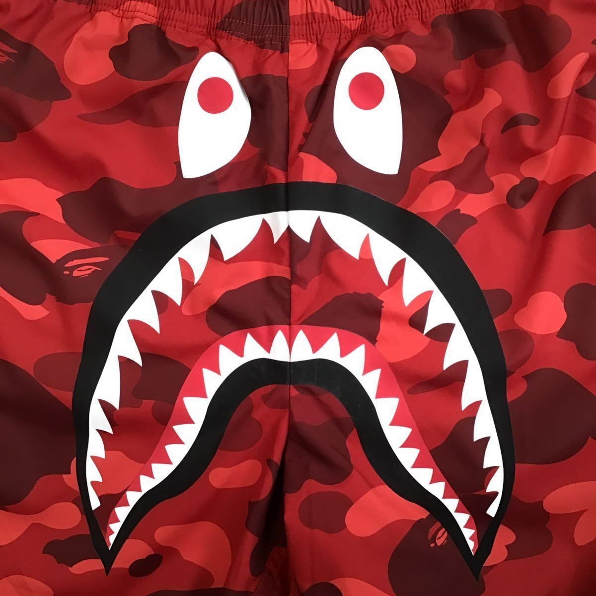 Red camo shark beach shorts Mサイズ a bathing ape BAPE シャーク