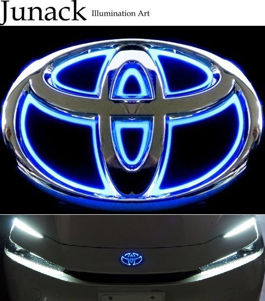 M s 60系 プリウス 2025.01- Junack フロント LEDトランスエンブレム スリムライン ブルー ジュナック 社外 パーツ 部品 外装 現行 カスタム ドレスアップ トヨタ 60プリウス 60 PRIUS LTE-T20