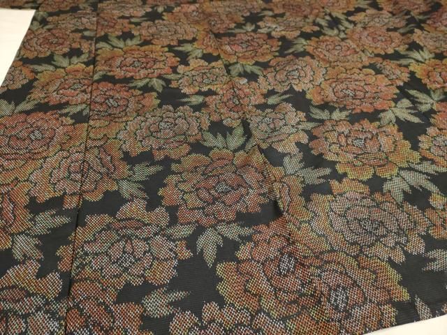 平和屋着物▽上質な紬 単衣 洋花文 正絹 逸品 AAAU6459iu