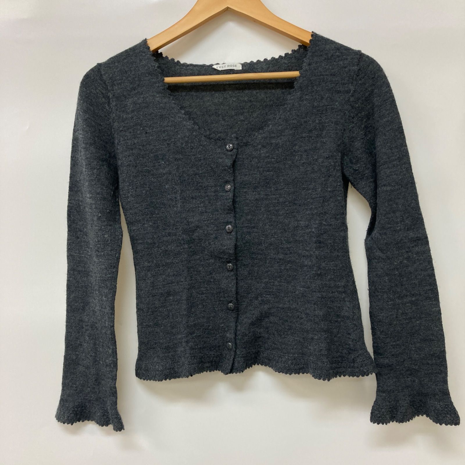 L'EST ROSE レストローズ トップス カーディガン ニット 長袖 グレー