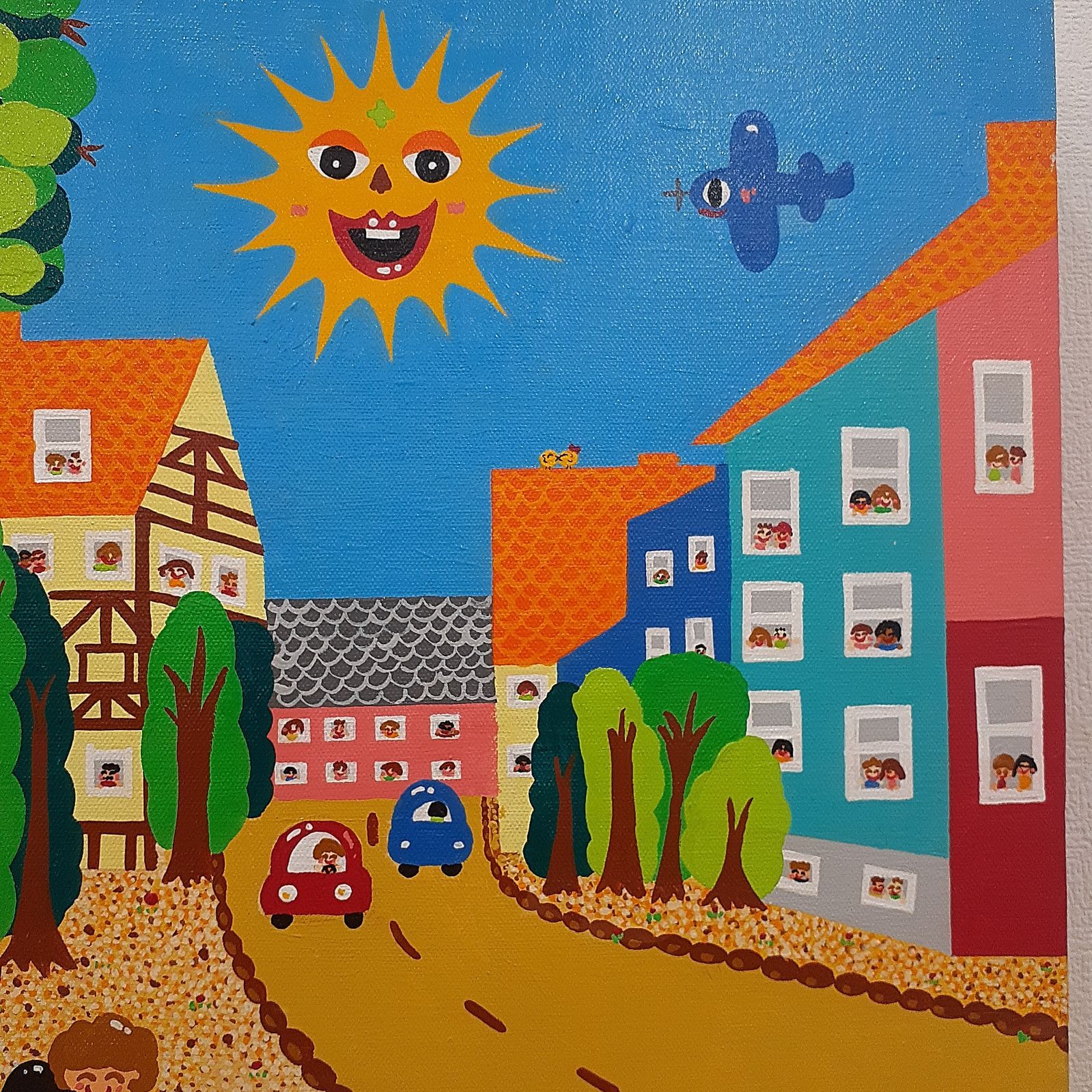 南ドイツの窓から 40×40cm アクリル絵の具 画家 小楠アキコ - メルカリ