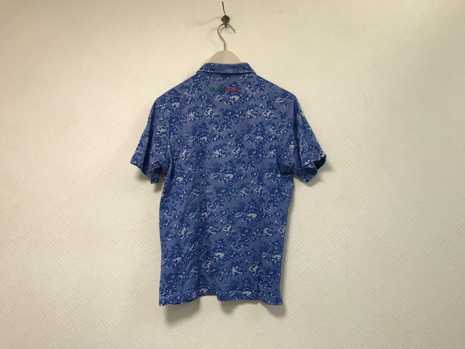 ビームスゴルフ　BEAMSM　ポロシャツ　ネイビー　現行品　刺繡　ワッペン　M BEAMS GOLF ビームスゴルフ 半袖ポロシャツ ネイビー系 M ゴルフ