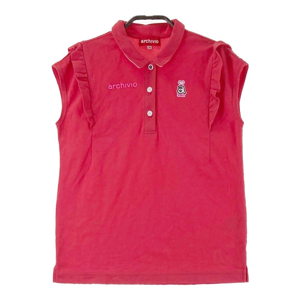 archivio ノースリーブポロシャツ 36 サイズ：36 ARCHIVIO アルチビオ ノースリーブポロシャツ レッド系