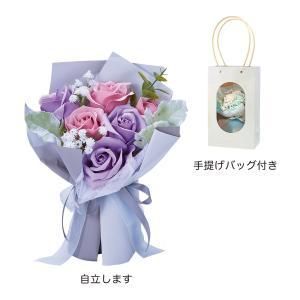 3営業日で発送 要分割発注 4月上旬 5239-PU フレームバッグソープフラワーブーケ パープル 入数 4