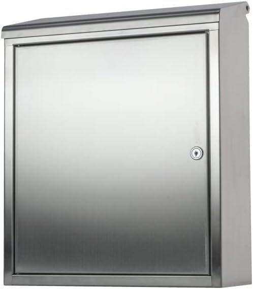 メールボックス ポスト 郵便受け さびにくい ステンレス 大型 壁掛け W345XH415XD130mm 縦型スタイリッシュポスト 鍵付 トップローディング 防水 mbox-high-mm027