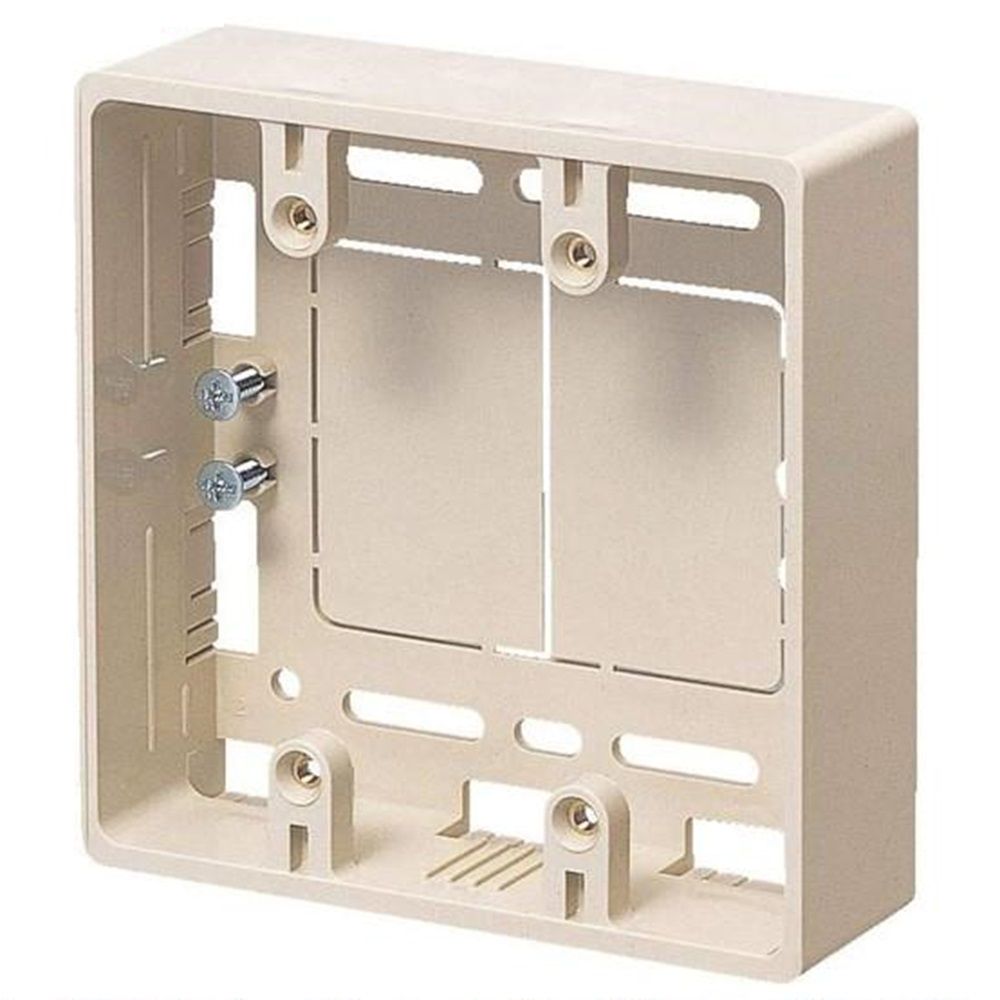モール用スイッチボックス 2ヶ用 ミルキーホワイト 20個入 MSB-2M-20