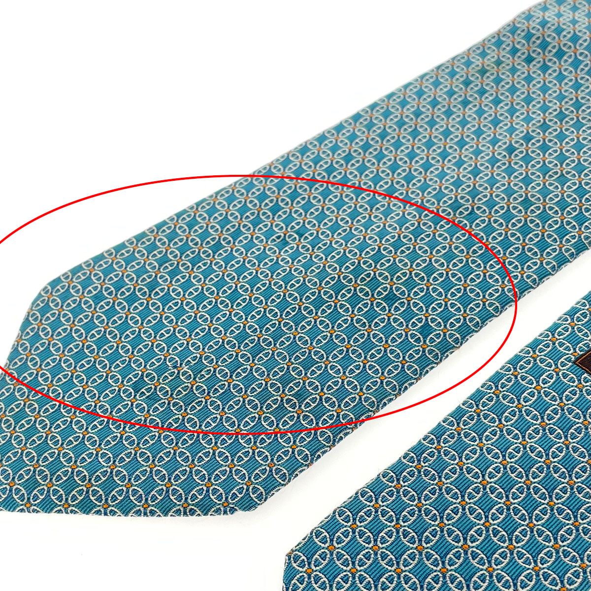 HERMES エルメス ネクタイ 759048 T ターコイズブルー シルク100