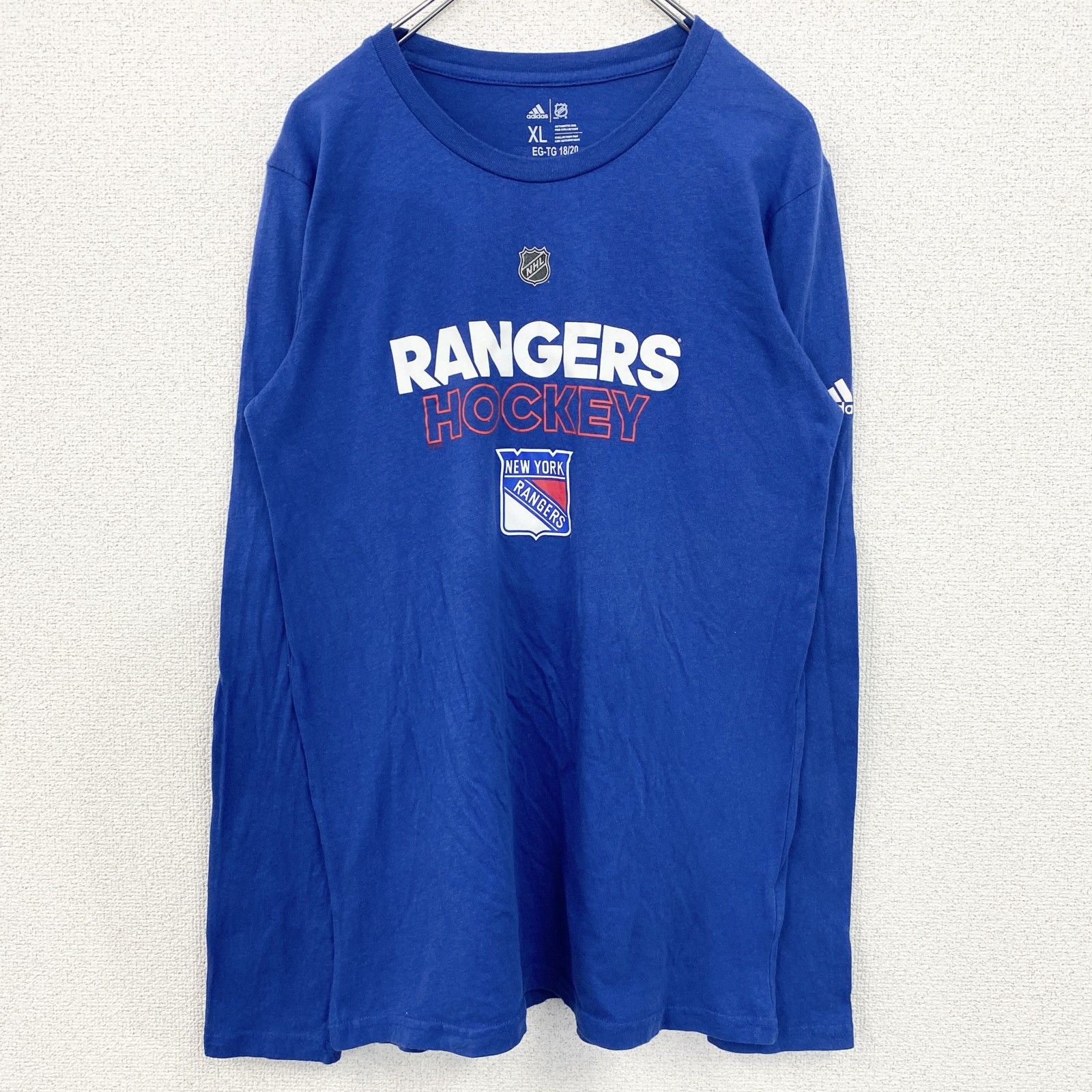 adidas - レンジャーズ ホッケー ジャージ メンズ L 程/ NHL オフィシャル アディダス アイスホッケー ユニフォーム ゲームシャツ 長袖シャツ 重ね着 レンジャーズ ホッケー ジャージ メンズ L 程/ NHL オフィシャル