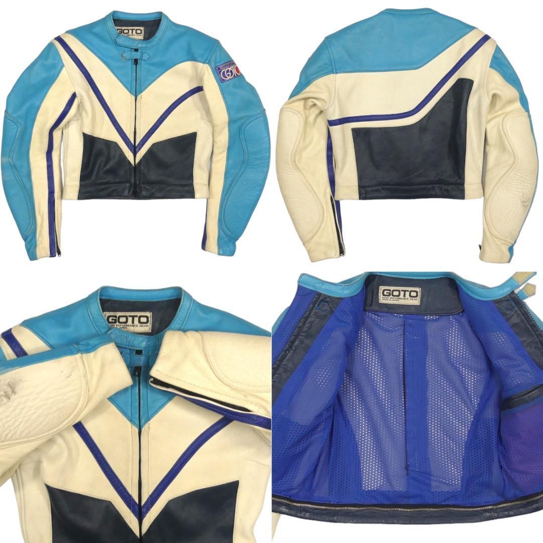 レザーレーシングスーツ 本革 ツナギ M バイクウエア セパレート X7174