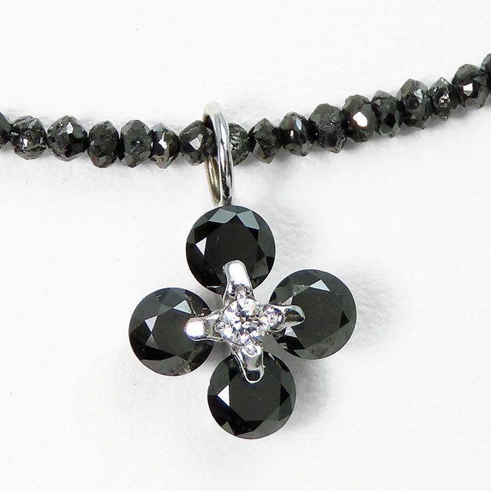 K18WG ブラックダイヤ ペンダント 54N5248Y】K18WG ブラックダイヤ