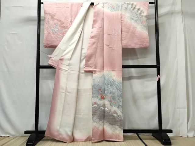 平和屋着物□訪問着 絞り 草花文 正絹 逸品 CAAT7629oy