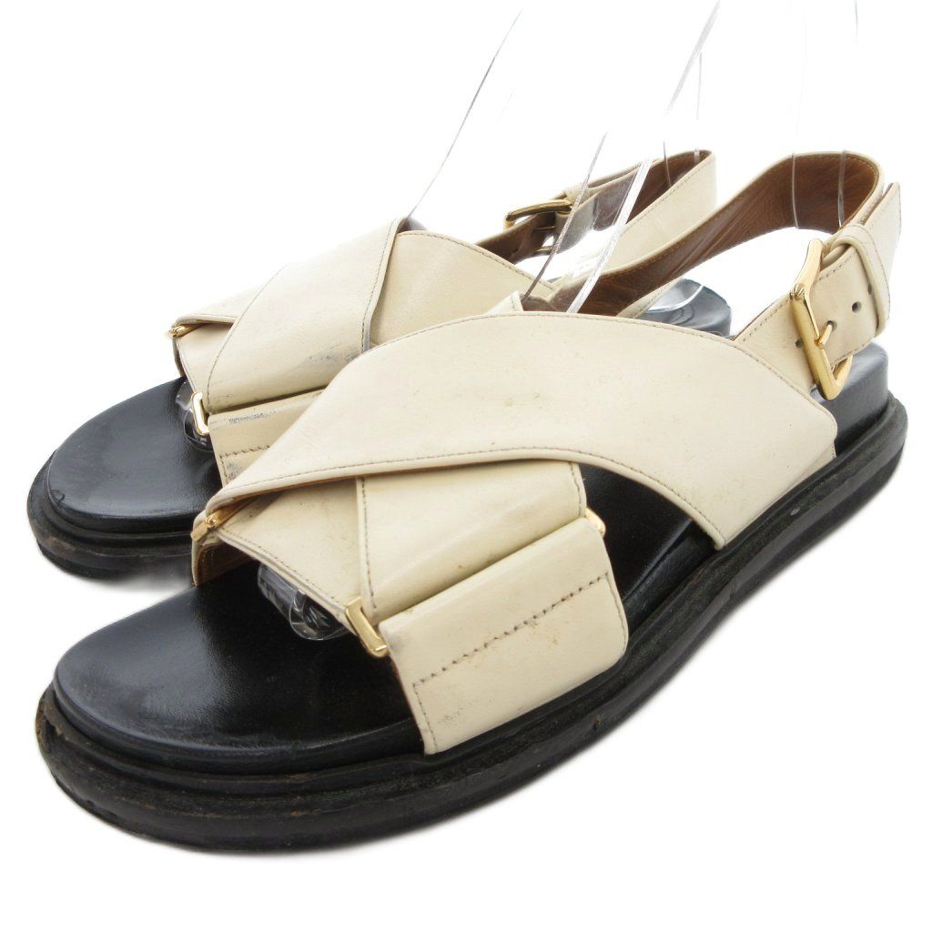 MARNI アイボリー クロスストラップ サンダル マルニ MARNI サンダル シューズ ストラップ クロステープ