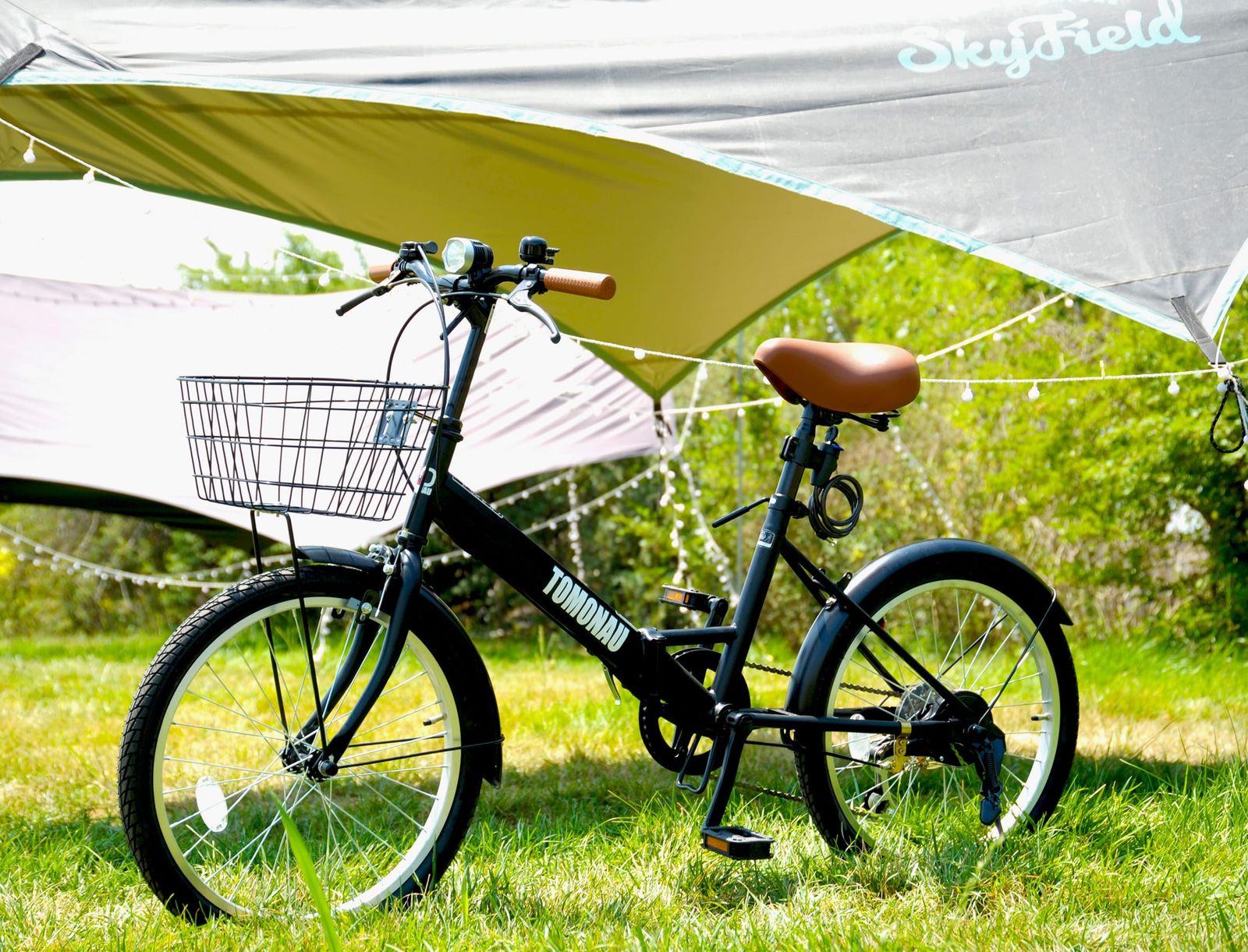 前後泥除け装備 ハンドルの高さ調節できる 街乗 通学 通勤 ライト付き 小径車 ワイヤー錠 カゴ シマノ6段変速 20インチ ミニベロ 折りたたみ自転車 折り畳み自転車 TOMONAU BRIGHTFACE_UK