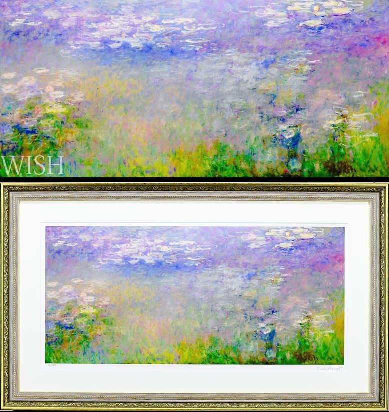 真作】【WISH】クロード・モネ Claude Monet「睡蓮(夕)」シルク