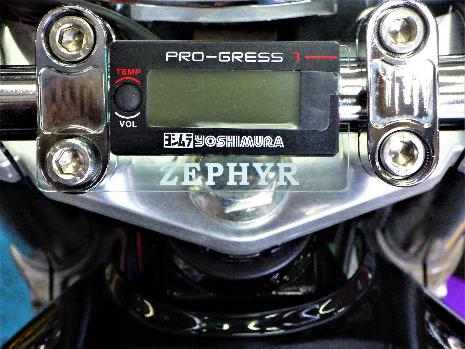 D-5-1 ゼファー400/X ゼファー750 用 ガラス調 アクリル製 ヨシムラ油温計 PRO-GRESS 1 用 取付ステー カスタム パーツ