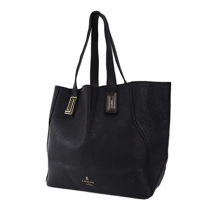 LANVIN ランバン　ハンドバッグ　ミニバッグ　レザー　リバーシブル　黒 LANVIN ランバン ハンドバッグ ミニバッグ レザー リバーシブル