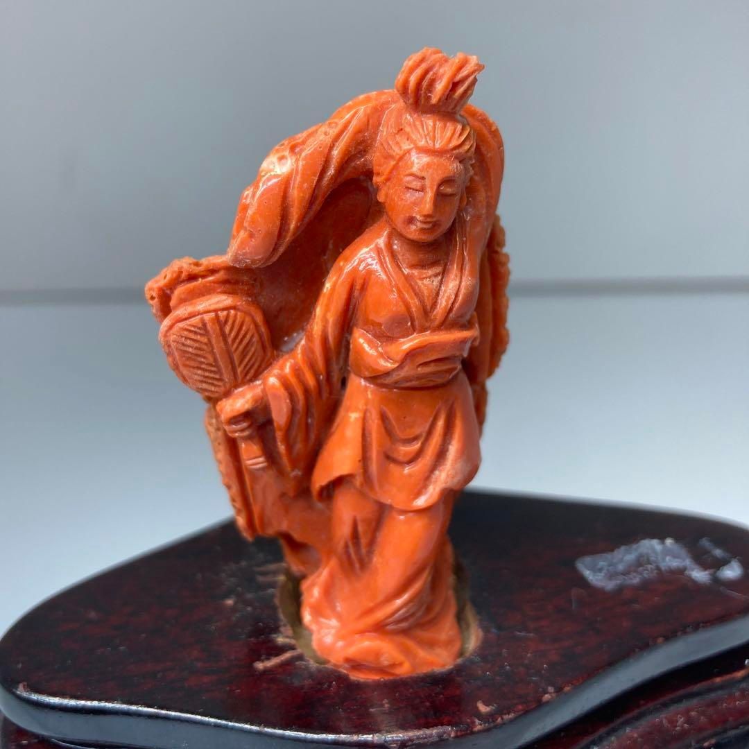 本赤珊瑚 観音像 115g/高さ9.5㎝（台込）東Y6-0222☆2Fトウル - メルカリ